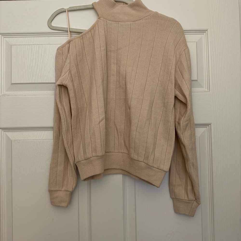 Zara Women’s Pink One Shoulder Sweater Size S NWT